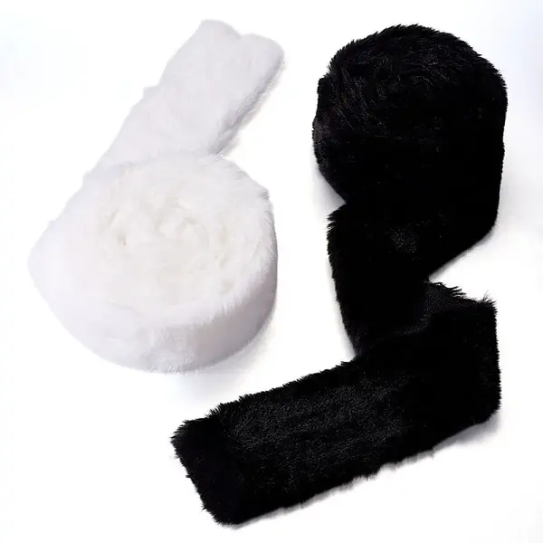 2 Rolls 2 Colors Polyester-cotton Rabbit Wool Fabrics