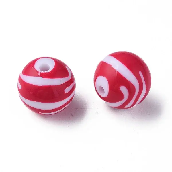 Opaque Striped Acrylic Beads