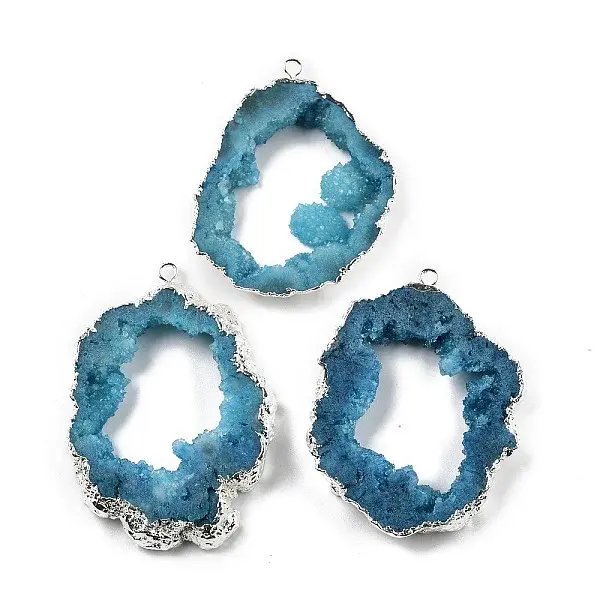 Dyed Nuggets Natural Druzy Geode Agate Big Pendants