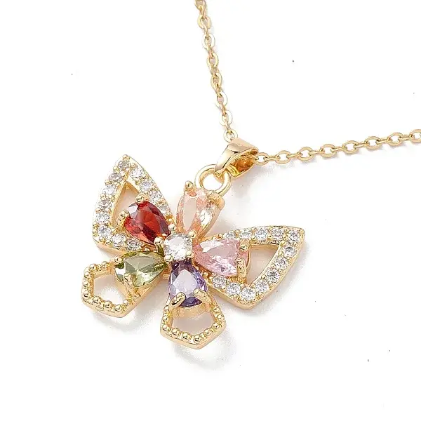 Colorful Cubic Zirconia Pendant Necklace