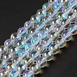 Transparent Electroplate Glass Beads Strands