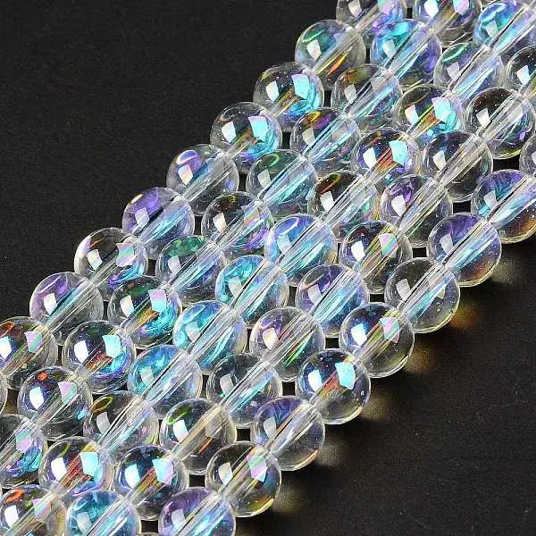 Transparent Electroplate Glass Beads Strands