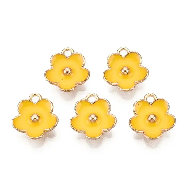 Light Gold Plated Alloy Enamel Pendants