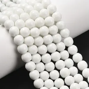 Natural White Jade Bead Strands