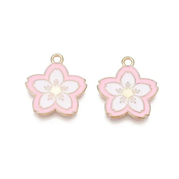 Light Gold Plated Alloy Enamel Pendants