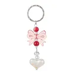 Acrylic Heart with Bowknot Keychains