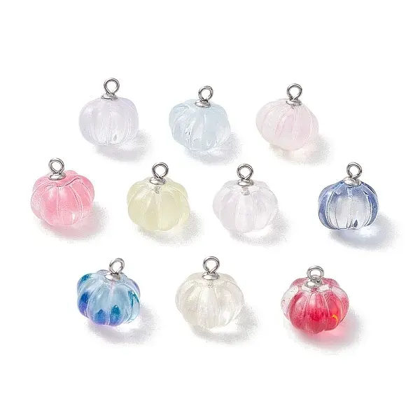 Transparent Spray Paint Glass Pendants