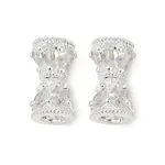 Brass Micro Pave Clear Cubic Zirconia Screw Clasps