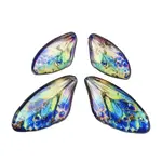 4Pcs Transparent Epoxy Resin Butterfly Wings Pendants