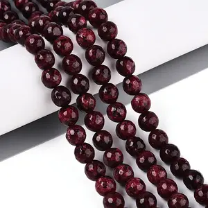Dyed Natural White Jade Beads Strands
