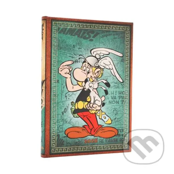 Paperblanks - týždenný diár Asterix the Gaul 2026 (midi, horizontálny, elastické zatváranie)