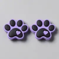 Dog Paw Print Food Grade Eco-Friendly Silicone Beads