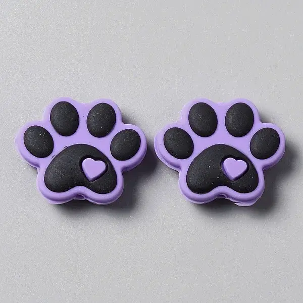 Dog Paw Print Food Grade Eco-Friendly Silicone Beads