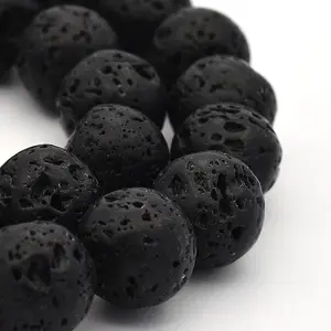 Natural Lava Rock Round Bead Strands