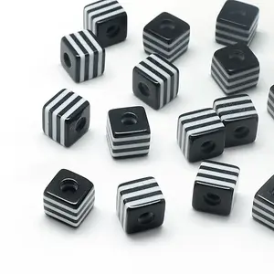 Opaque Stripe Resin Beads