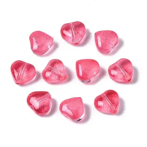 Transparent Spray Painted Glass Beads