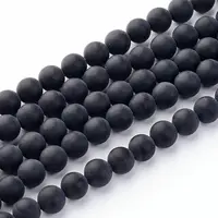 Natural Grade A Dyed & Heated Black Agate Beads Strands
