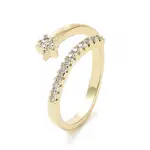 Clear Cubic Zirconia Star Open Cuff Ring
