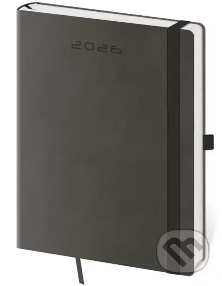 Týdenní diář 2026 B6 Flexies tmavě šedý s poutkem