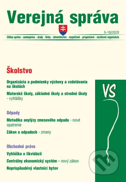 Verejná správa 9-10/2020 - Školstvo, odpady a obchodná likvidácia - kniha z kategorie Správní právo