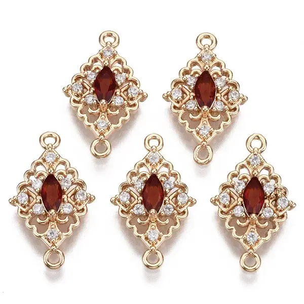 Brass Micro Pave Cubic Zirconia Links Connectors