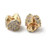Brass Micro Pave Cubic Zirconia Spacer Beads