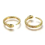 Brass Micro Pave Cubic Zirconia Cuff Rings