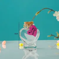 Heart Glass Empty Wishing Bottle