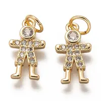 Brass Micro Pave Clear Cubic Zirconia Pendants