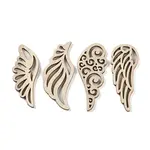 100Pcs Hollow Wooden Pieces