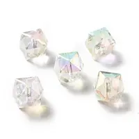 Two Tone UV Plating Rainbow Iridescent Acrylic Beads