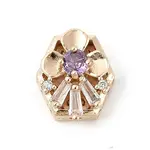 Brass Micro Pave Cubic Zirconia Beads