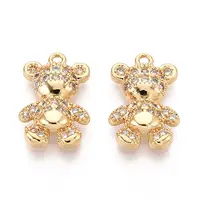 Brass Micro Pave Clear Cubic Zirconia Pendants