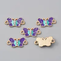 Alloy Indigo Enamel Connector Charms
