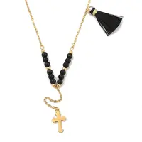 Golden Tone 304 Stainless Steel Cross Pendant Necklaces