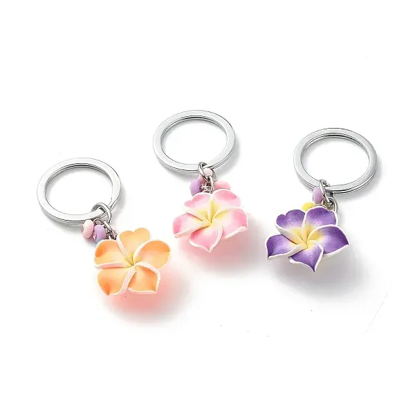 Polymer Clay Flower Keychain