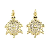 Brass Micro Pave Cubic Zirconia Pendants