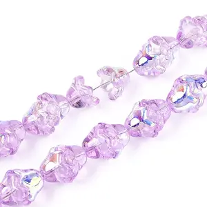 Electroplate Transparent Glass Beads Strands