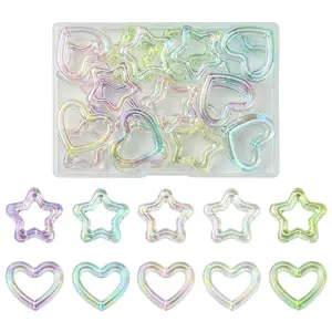 20Pcs 2 Styles UV Plating Transparent Acrylic Beads