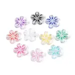 Flower Theme Printed Transparent Resin Cabochons