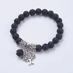 Natural Lava Rock Stretch Charm Bracelets