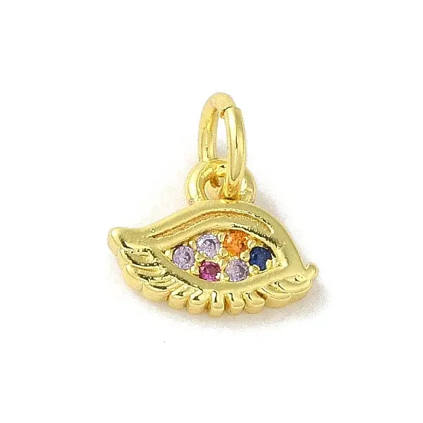 Brass Micro Pave Cubic Zirconia Charms