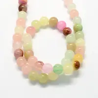 Natural Dyed Green Jade Gemstone Bead Strands