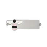 304 Stainless Steel Pink Enamel Connector Charms