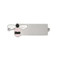 304 Stainless Steel Pink Enamel Connector Charms