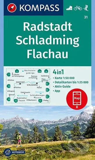 Radstadt Schladming, Flachau (Wandern - Rad - Skitouren  WK 031 (mierka 1:50 000) mit Aktiv Guide und Detailkarten)