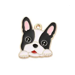 Animal Puppy Alloy Enamel Pendants