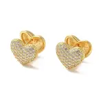 Heart Cubic Zirconia Hoop Earrings