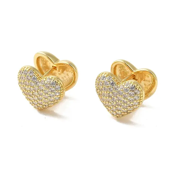 Heart Cubic Zirconia Hoop Earrings