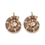 Brass Micro Pave Clear Cubic Zirconia Enamel Pendants